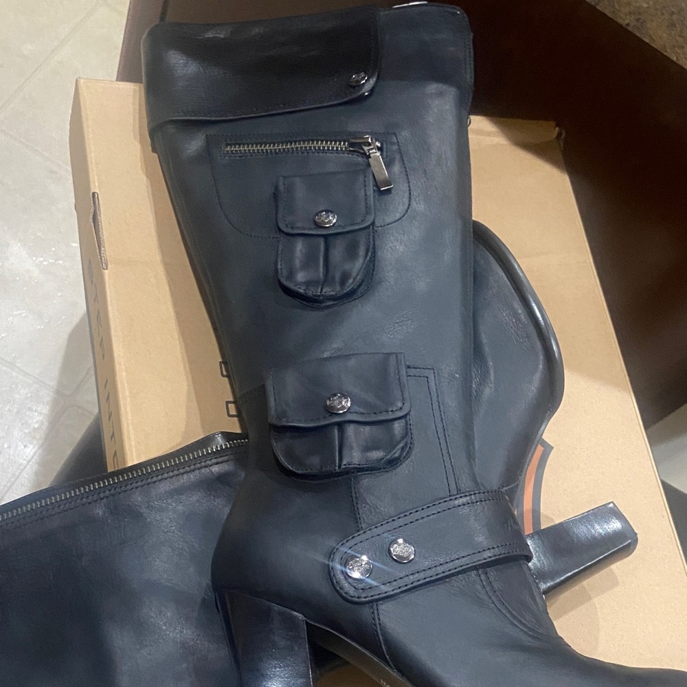 Harley-Davidson Black Leather Riding Boots - Picture 6 of 9